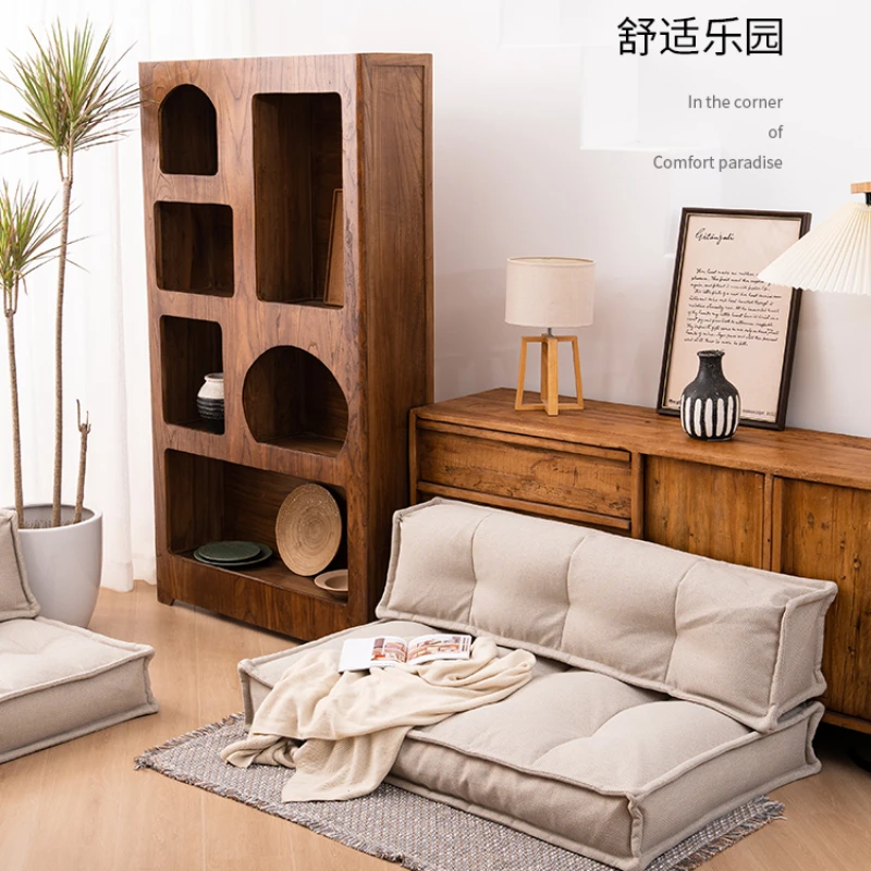 Sofa tatami futon cushion backrest linen sitting pier thickening non-dismountable and washable fart pad balcony futon