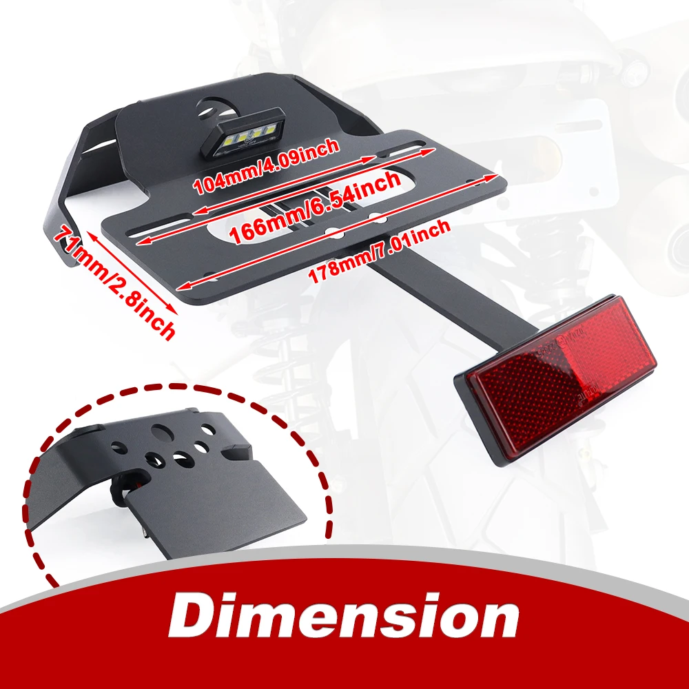 Fit For Triumph Scrambler 1200 XE /XC 2019-2024 Motorcycle License Number Plate Frame Holder Bracket Tail Tidy Fender Eliminator - view 3