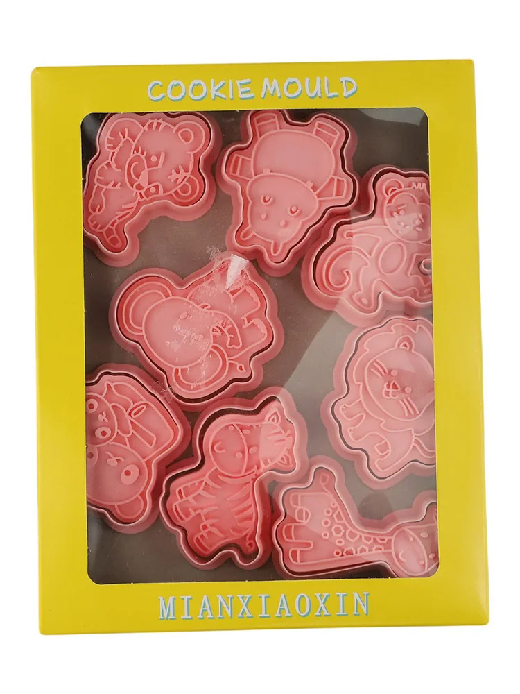 3D Pressable Cutters Animal Cookie Cutters Compact Design Engaging Treats Food-safe Materials For Cookie Dough
