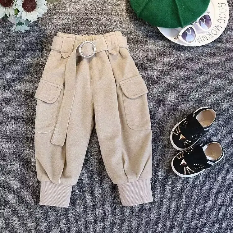 Teenager Girls' Boys Cargo Pants Children's Trousers Pockets Pants Spring & Autumn Fashionable Loose