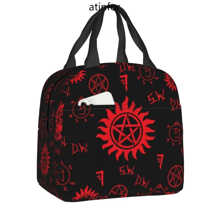 Supernatural Insulated Lunch Bag for Women Leakproof Sam Dean Winchester Cooler Thermal Bento Box Beach Camping Travel