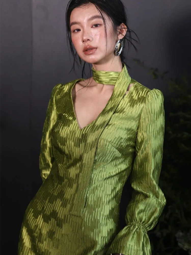 

Элегантный длинный халат с завышенной талией для женщин, роскошное вечернее платье для церемоний и торжеств