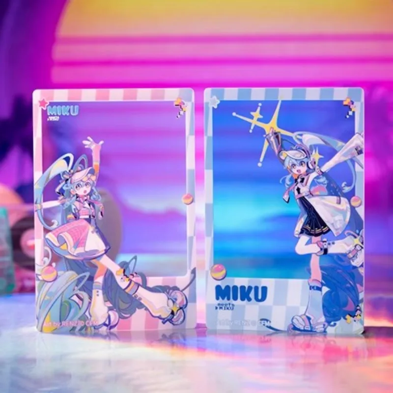 Hatsune Miku Through Card Anime Hatsune Miku Acrylic Card Cartoon Child Toy Cute  Ornaments Cute Girl Collect Pendant Gift