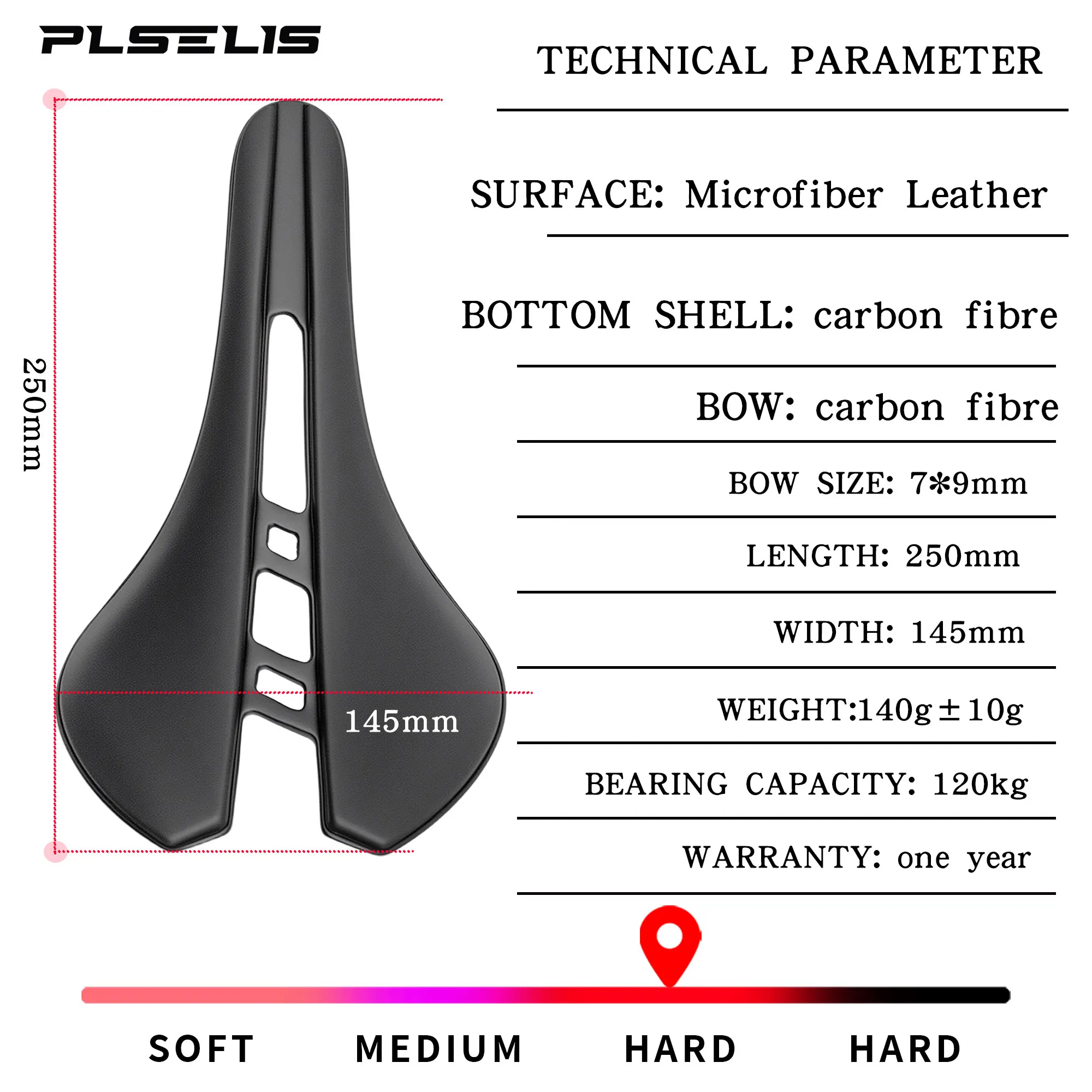 PLSELIS خفيفة للغاية عالية القوة T800 ألياف الكربون 130 جرام السرج الطريق وسادة مقعد السيارة جوفاء تنفس غير خانق دراجة الوصول #2