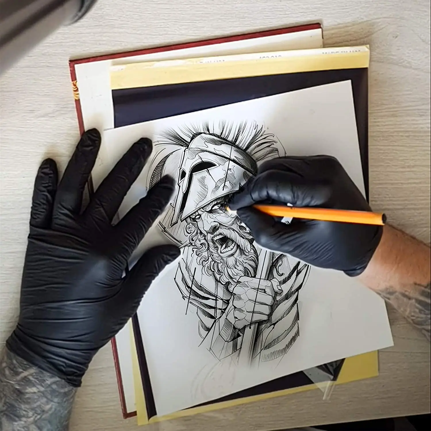 10/30/50/100 قطعة POSEIDON ورق نقل الوشم ورق استنسل الوشم ورق نسخ ورق حراري لآلة نقل الوشم