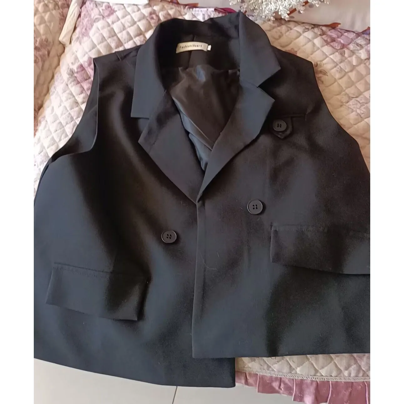 デザインセンスレディ裏地付きベスト韓国女性ブレザーノースリーブトップス春秋女性ファッションカーディガンベストジャケット ﻿