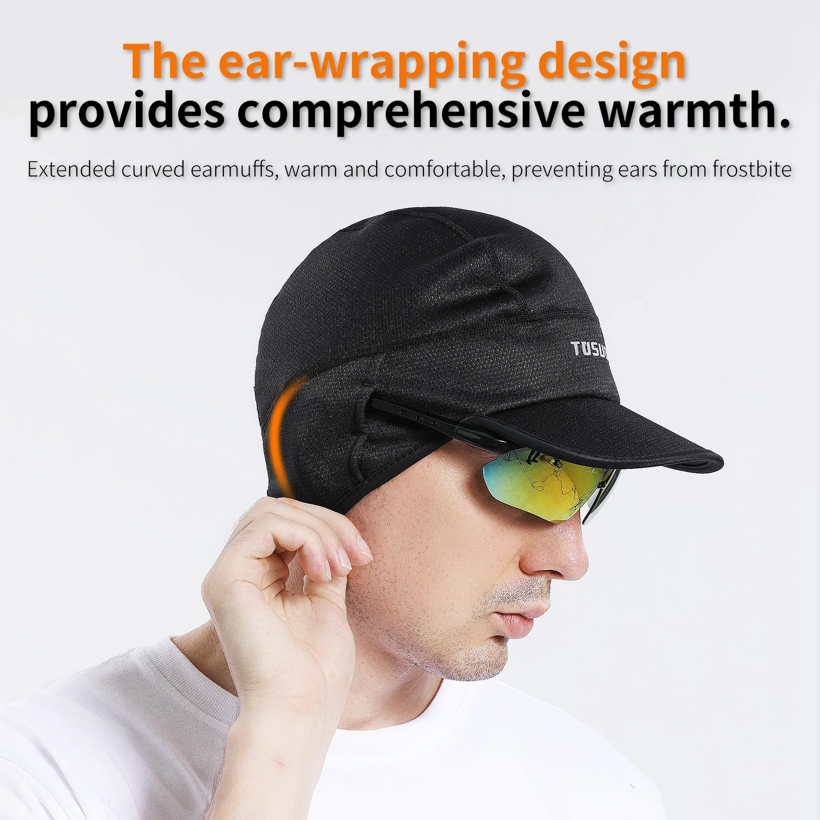 قبعة ركوب الدراجات من الصوف المقاوم للرياح من TOSUOD، قبعة شتوية دافئة للرجال والنساء، أغطية رأس رياضية للتزلج في الهواء الطلق