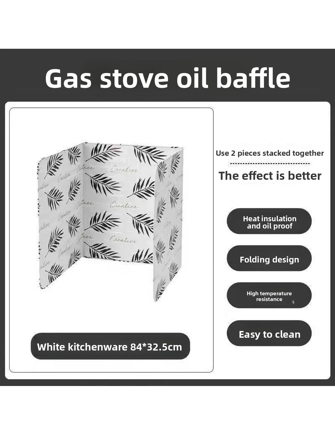 3PCS Kitchen oil baffle, stove oil baffle, aluminum foil insulation board, oil barrier board, foldable gas stove oil block view 5