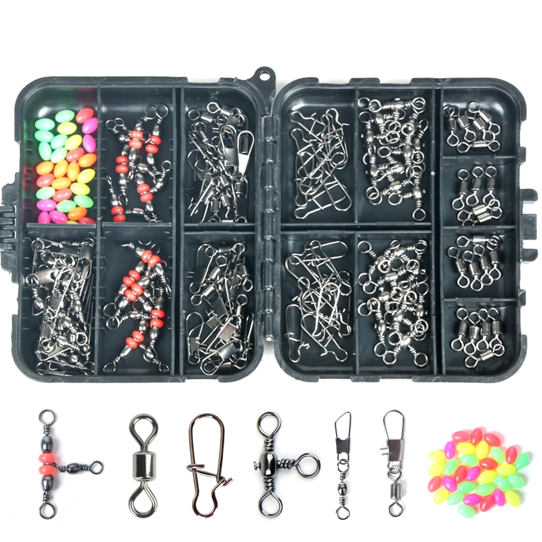 140 pieces of Luya fishing accessories fishing gear set cross-border swivel connector sea fishing rock fishing set box