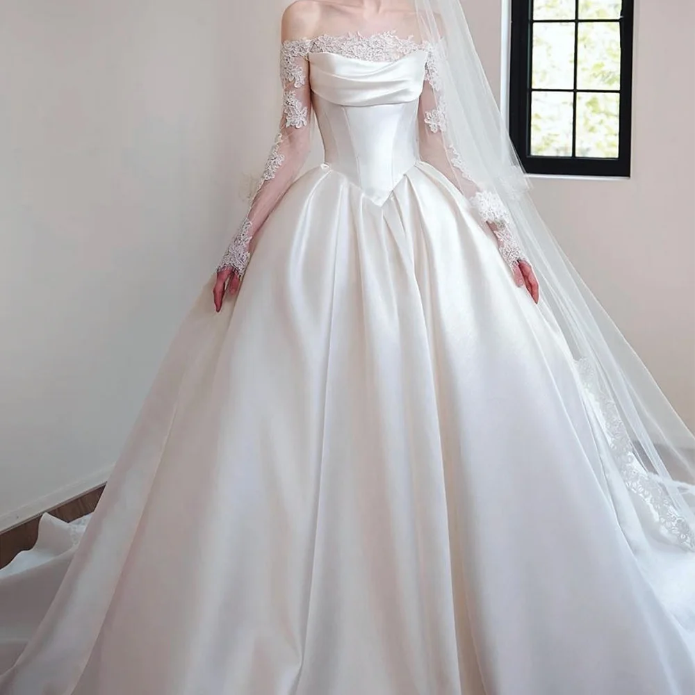 

Modern Customized Strapless A-Line Bridal Gowns Fashion Satin Zipper Back Wedding Dress Charming Sleeveless Vestido De Novia