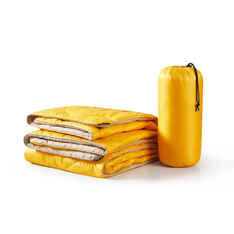 Waterproof Down Camping Blanket, Geometric Quilted Warm Outdoor Blanket, Foldable Moisture Proof Mat for Camping Hiking Picnic