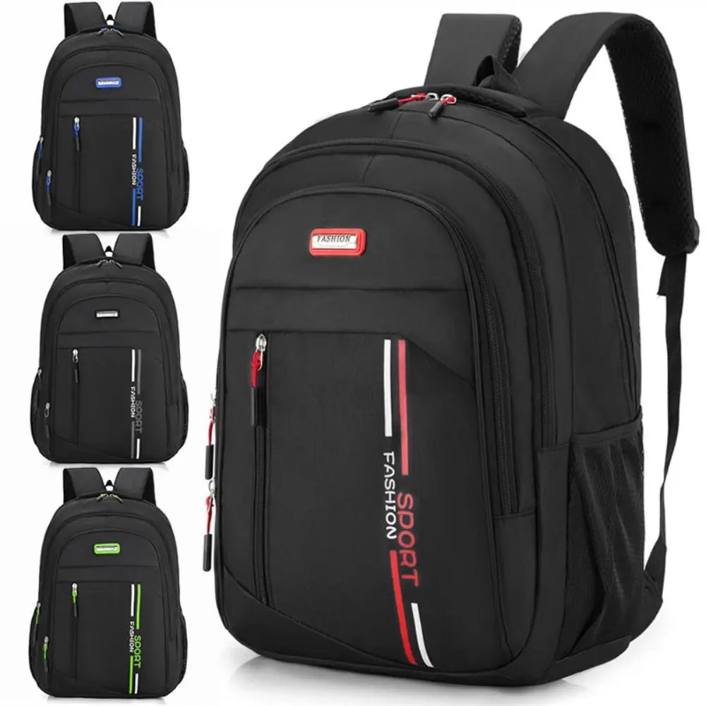 Trendy Nylon Student Schoolbag Large Capacity Air Cushion Strap Business Computer Bag Men's Backpacks