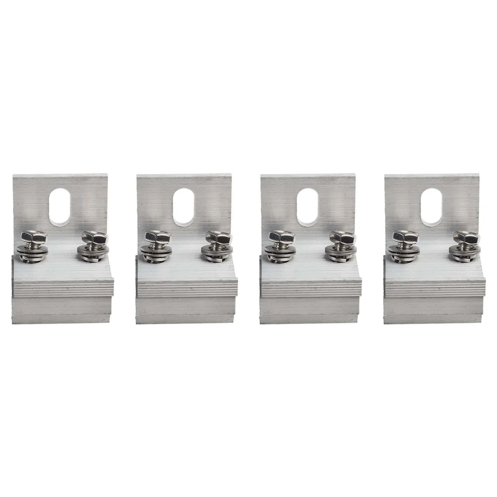 4Pcs Solar Panel Clamp Roof Mounting Bracket Aluminum Alloy Fixing Clips For RV House Boat Alternative Energy Supplies