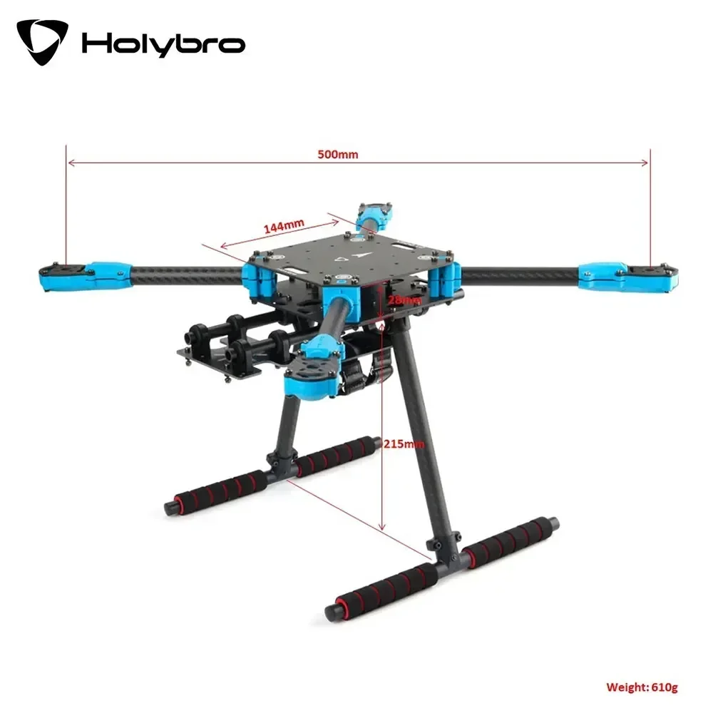 Holybro x500 v2 kit quadro 500mm distância entre eixos fibra de carbono arf 2216 kv920 motor sem escova blheli s 20a esc 1045 hélice fpv drone