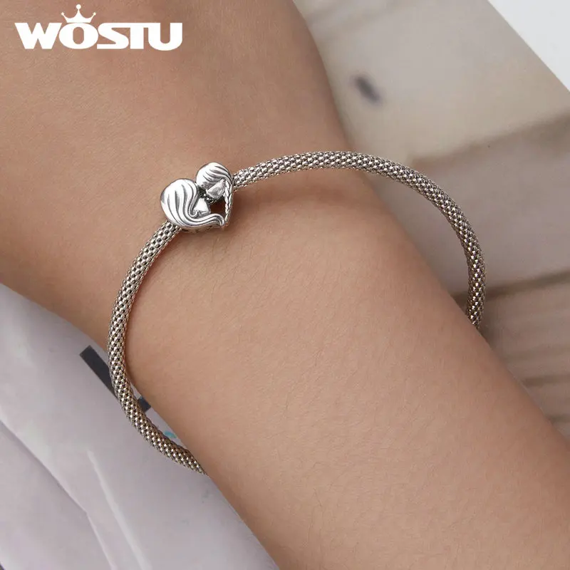 WOSTU Authentic 925 Sterling Silver Flower Plane Cat Life Tree Beads Charms Pendant Fit Bracelets Women Fashion DIY Jewelry Gift