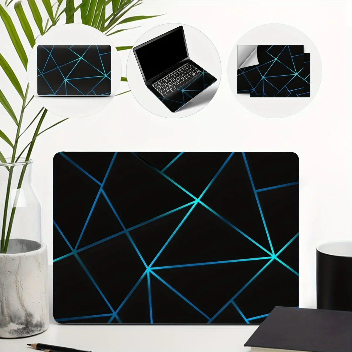 Vinyl Laptop Skin Sticker Label, 2 Pieces/Set, Scratch Resistant DIY Art Case for HP, Dell, Lenovo, Apple, ASUS