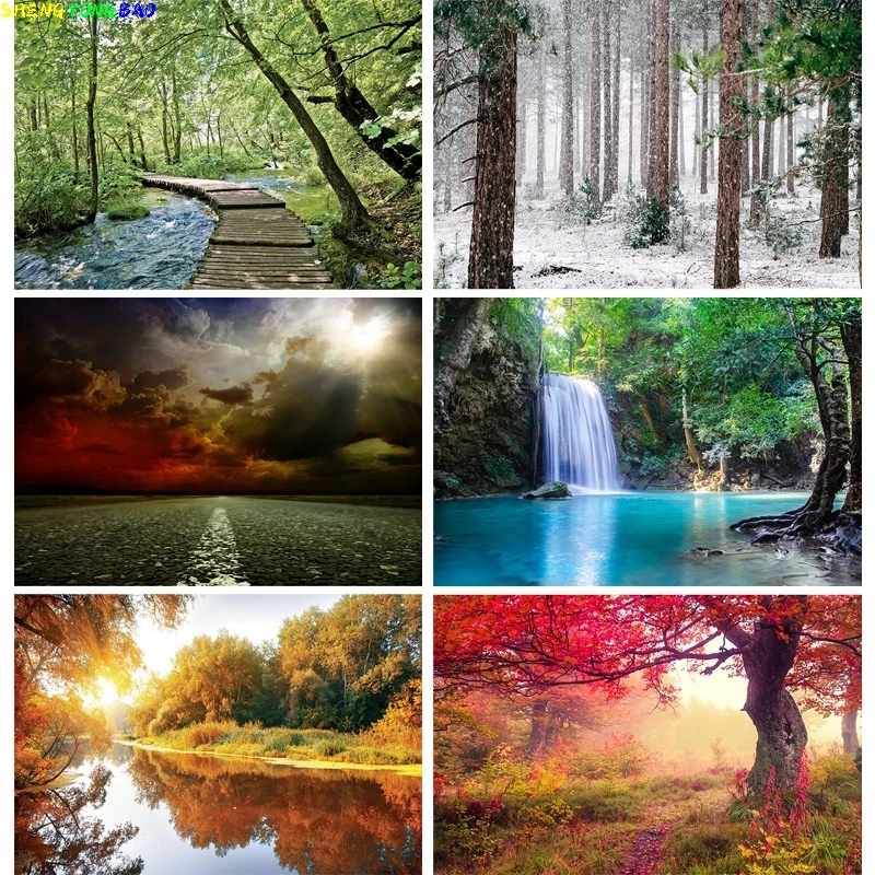 

Natural Scenery Photography Background River Landscape Travel Photo Backdrops Studio Props ZLDT-04