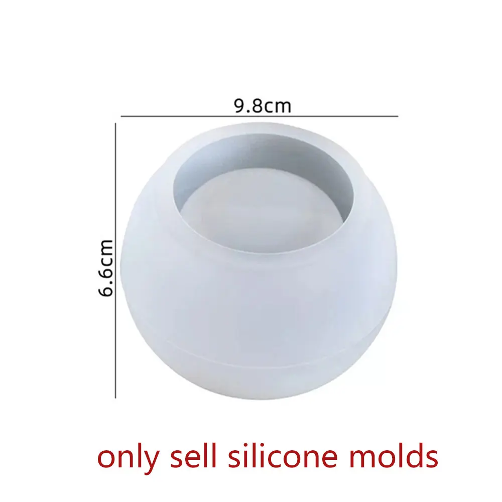Spherical Flowerpot Silicone Mold DIY Candle Cup Storage Box Gypsum Epoxy Resin Vessel Planters Concrete Casting Mould Jesmonite view 5