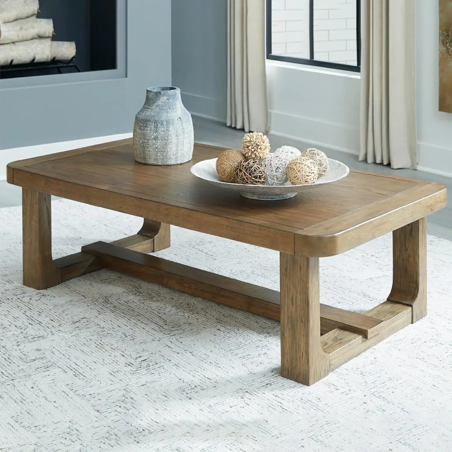 BestsellerBestsellerCabalynn Traditional Farmhouse Coffee Table, Brown