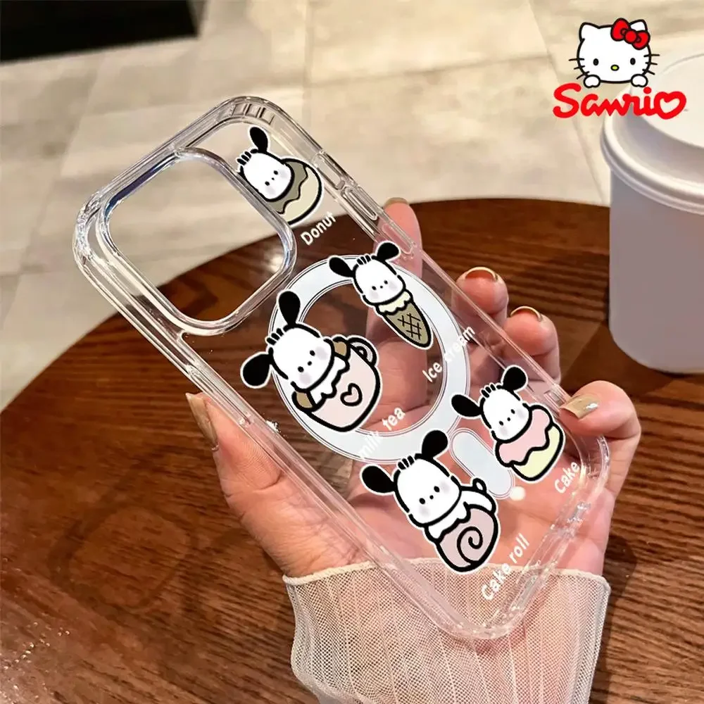 Sanrio Hellokitty Iphone 16 Promax funda prevención de caídas Iphone 16/15/14/13/12/11 mujer Iphone funda Kitty Cat accesorio de dibujos animados