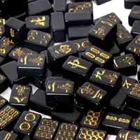 144 Piece Portable Mahjong Set Complete with 2 Dices & 4 Racks, Classic Tile Game for Home Travel Party Night Holiday Gift 3
