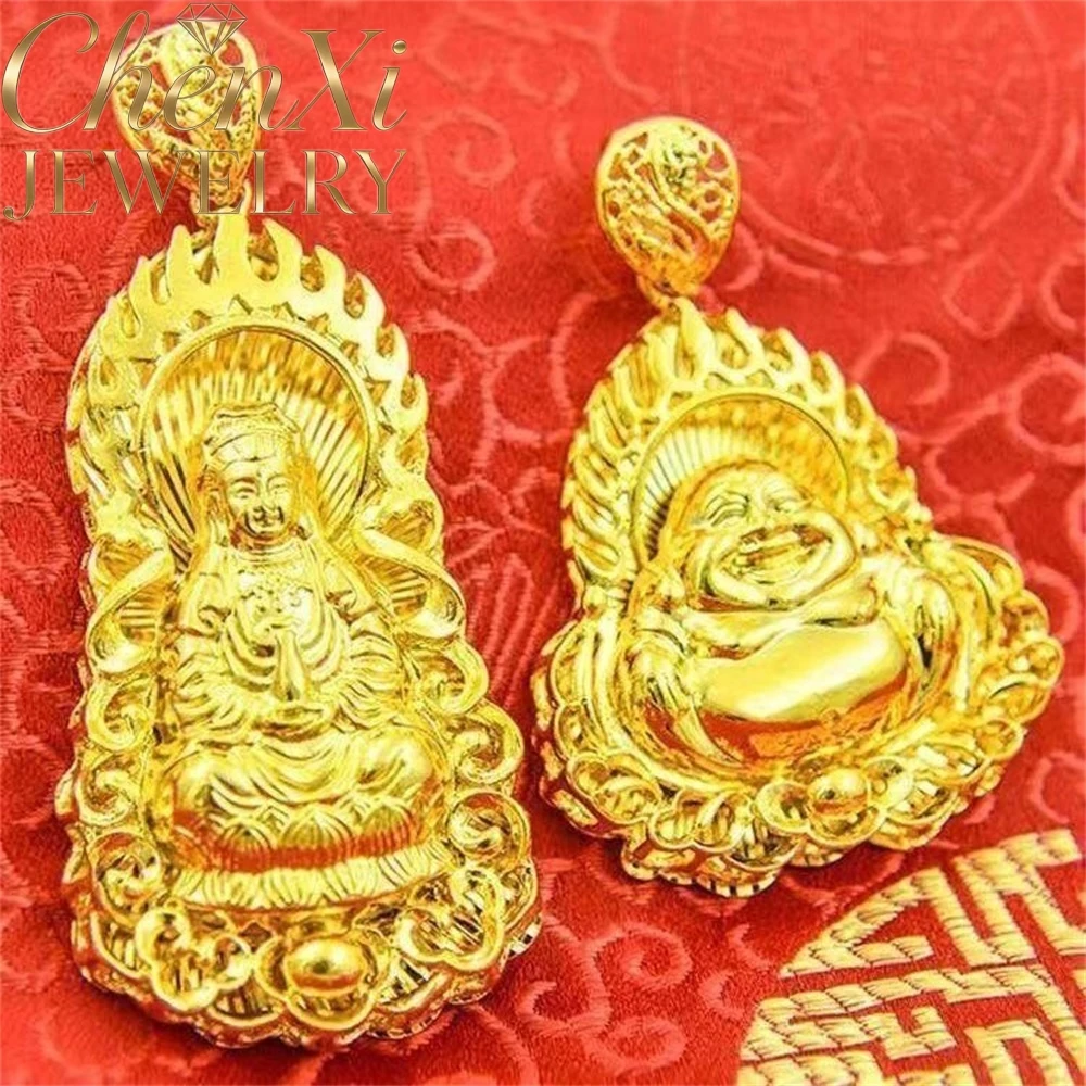 

High-End Sand Gold Buddha Guanyin Pendant Selling Popular Luxury Quality Fine Jewelry Festival Gift Fashion Exquisite Amulets