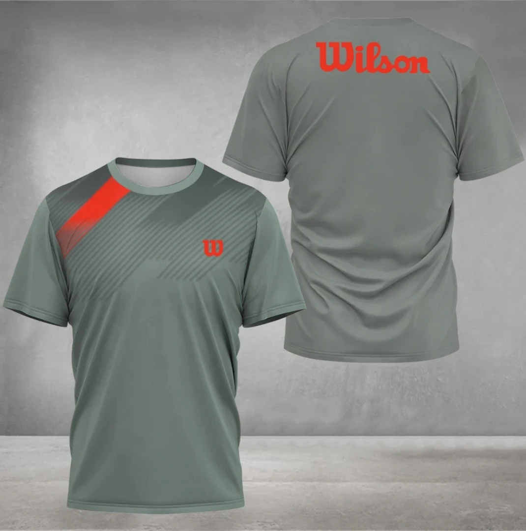 2025 men's W-letter printed casual quick drying sports top outdoor men's soft and breathable round neck T-shirt image 5