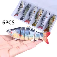 6/3/1Pcs Fishing Lure Sinking 10cm 17.5g 6 Segment Multi Jointed Swimbait Artificial Wobblers Crankbait Hard Bait Pesca Tackle