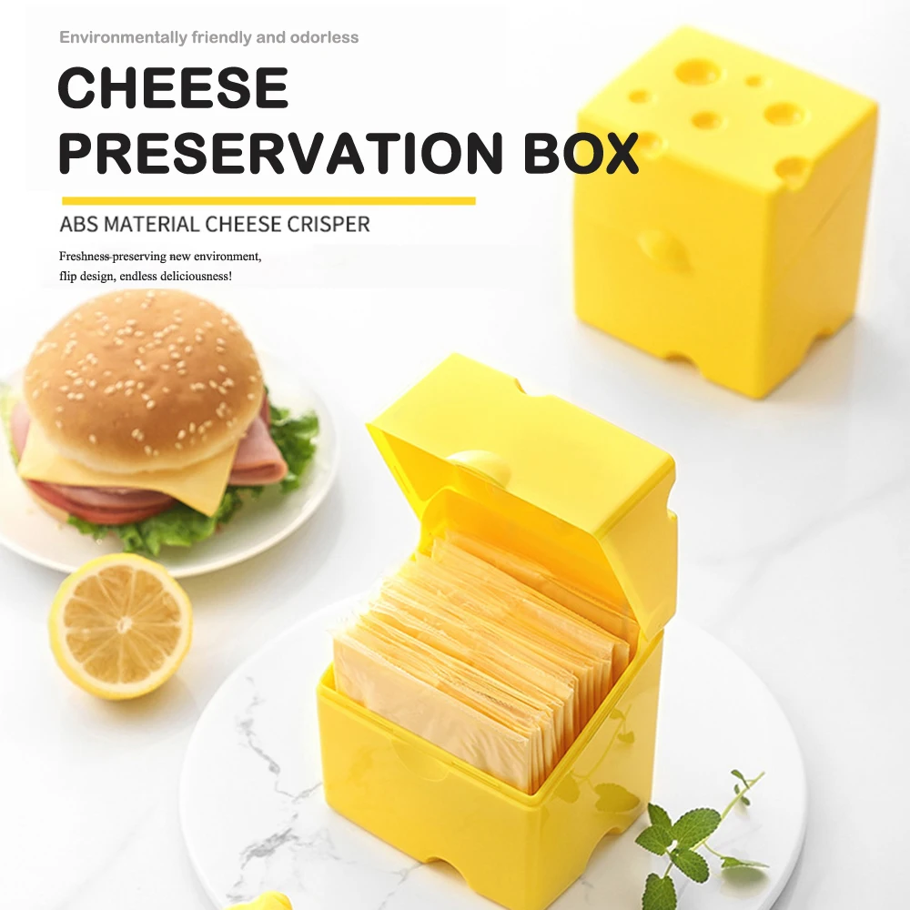 Contenedor para almacenar queso en lonchas Lindos accesorios de cocina con tapa Lindos accesorios de cocina Soporte para rebanadas de queso Queso