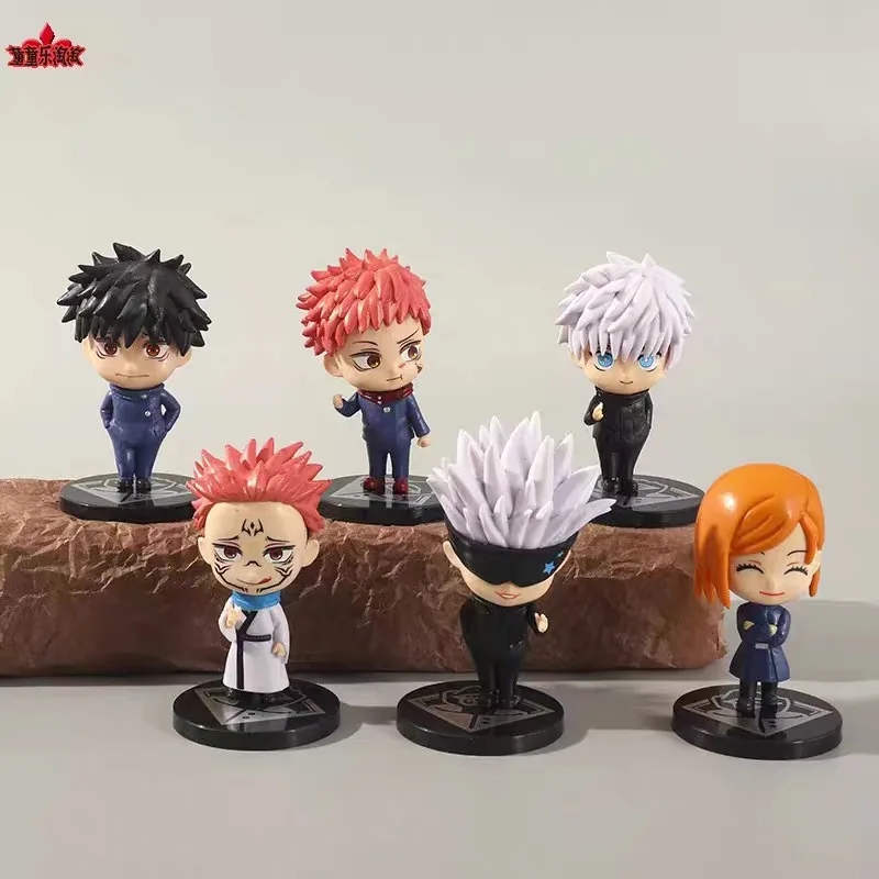 2026 New 12pcsJujutsu Battle Squatting Five Way Tiger Staff Yuren Two Sided Stay Nuo Tide Play Q Version Handheld Blind Box