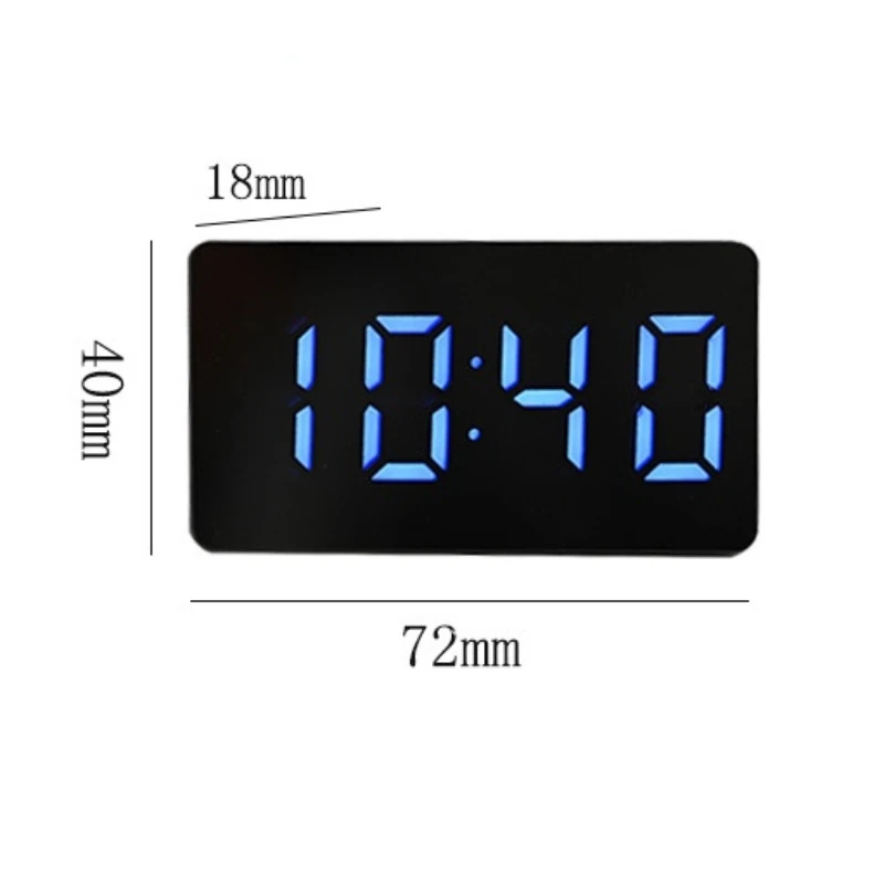 Mini Mirror Table Clock Multifunctional Digital Alarm Snooze Display Time Night LED Light Desk Desktop Home Decor Gifts Children