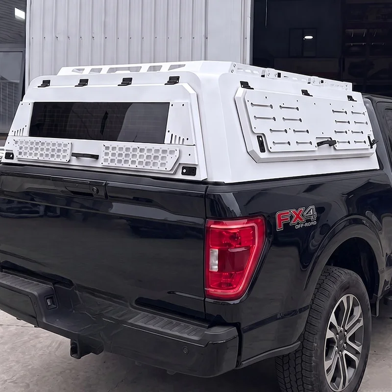 Auto Accessories Lockable Custom Hard Aluminum Pickup Cover, Split Manual Folding & Lift-up Waterproof Camper Shell Modification