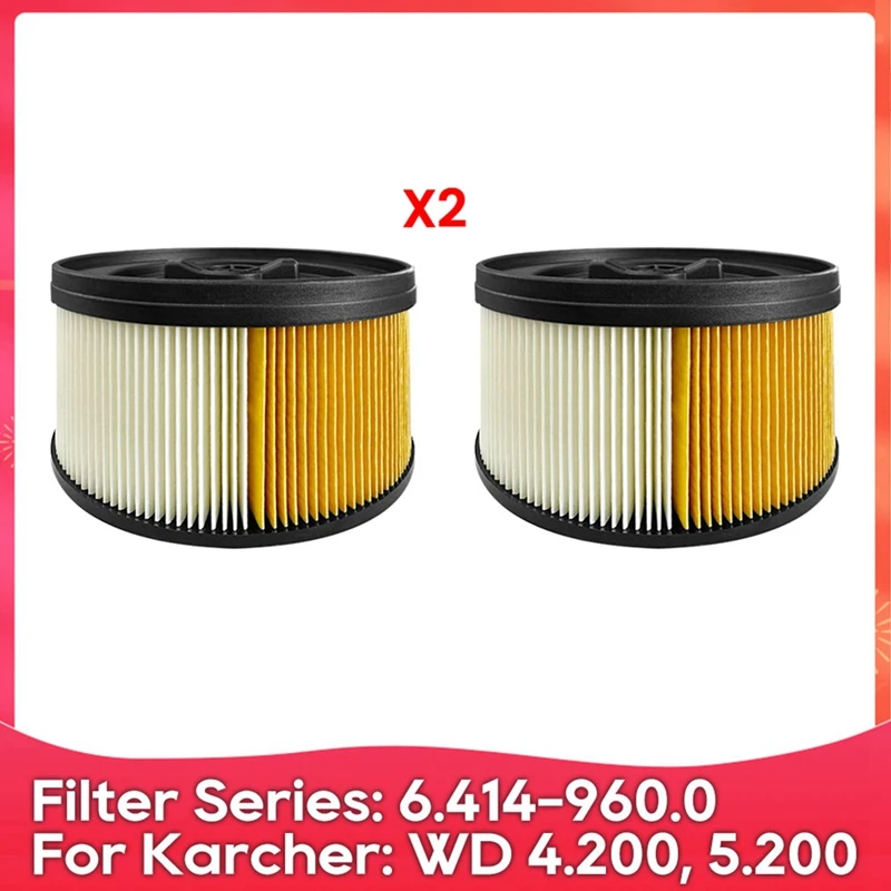 For Karcher WD 4.200, 5.200 M, 5.300 M, 5.500 M, 5.800 Eco Ogic, 6.414-960 Vacuum Cleaner Filter Accessory Parts