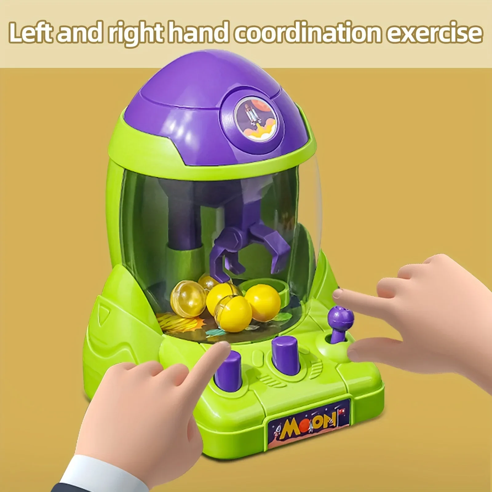 Space Rocket Game Console, Children's Ball Catching Machine, Mini Claw Machine Toy, Parent-child Puzzle Ball Catching Fun