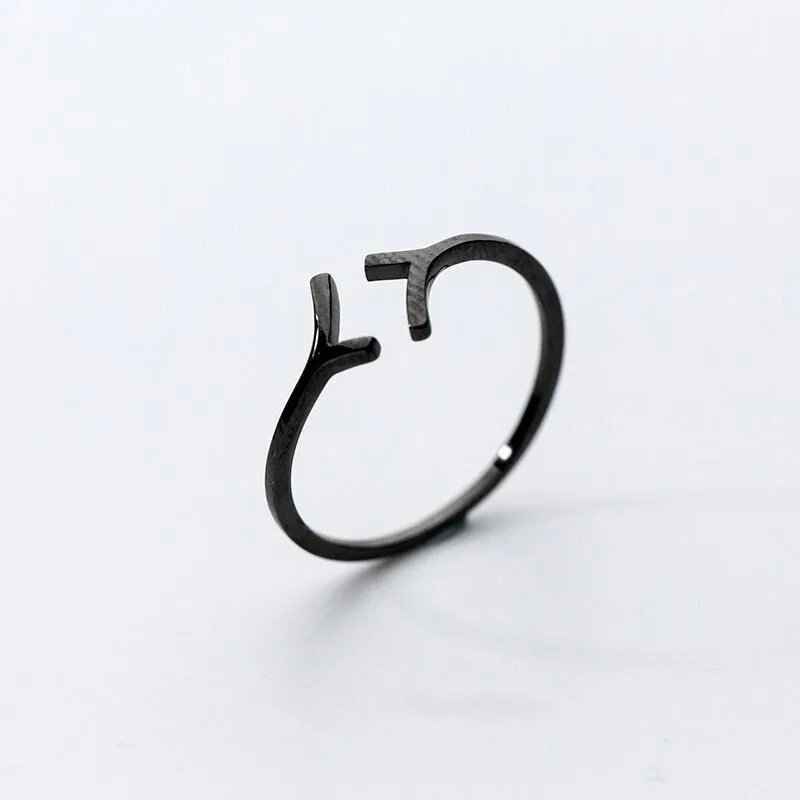 Personality Simple Fashion Exquisite Creative 925 Sterling Silver Jewelry Black Tree Branches Women Gift Opening Rings  R228