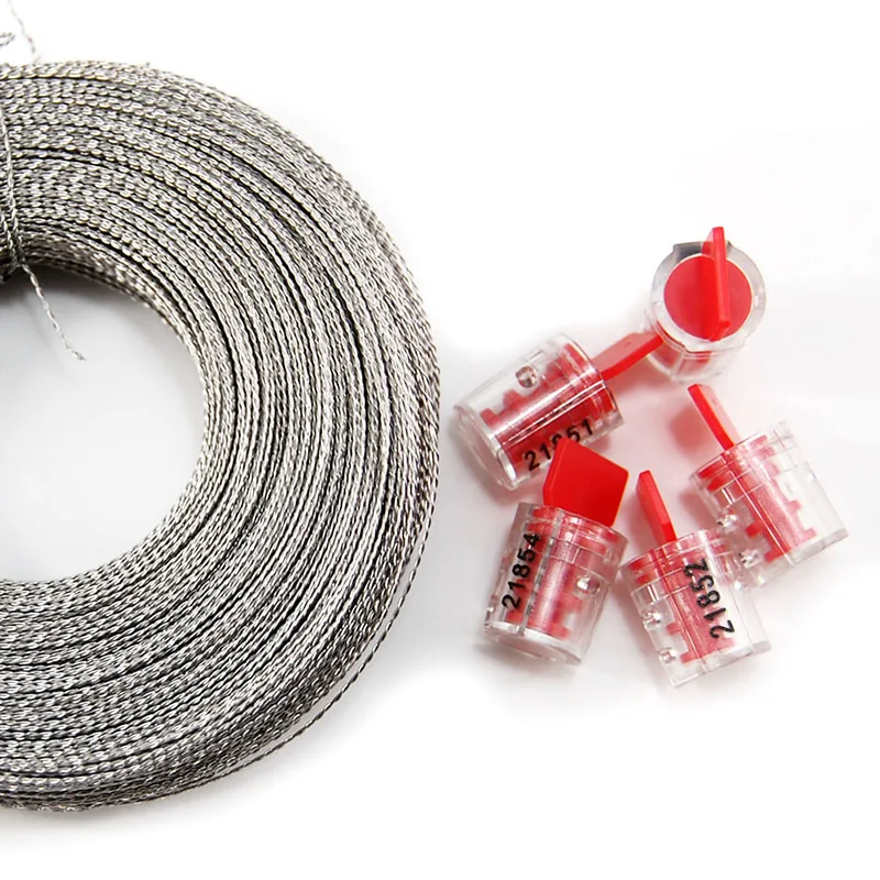 Meter Seals High Electric Twist Plastic Security Tag Stainless steel wire 100m for free for Water Meter 100pcs