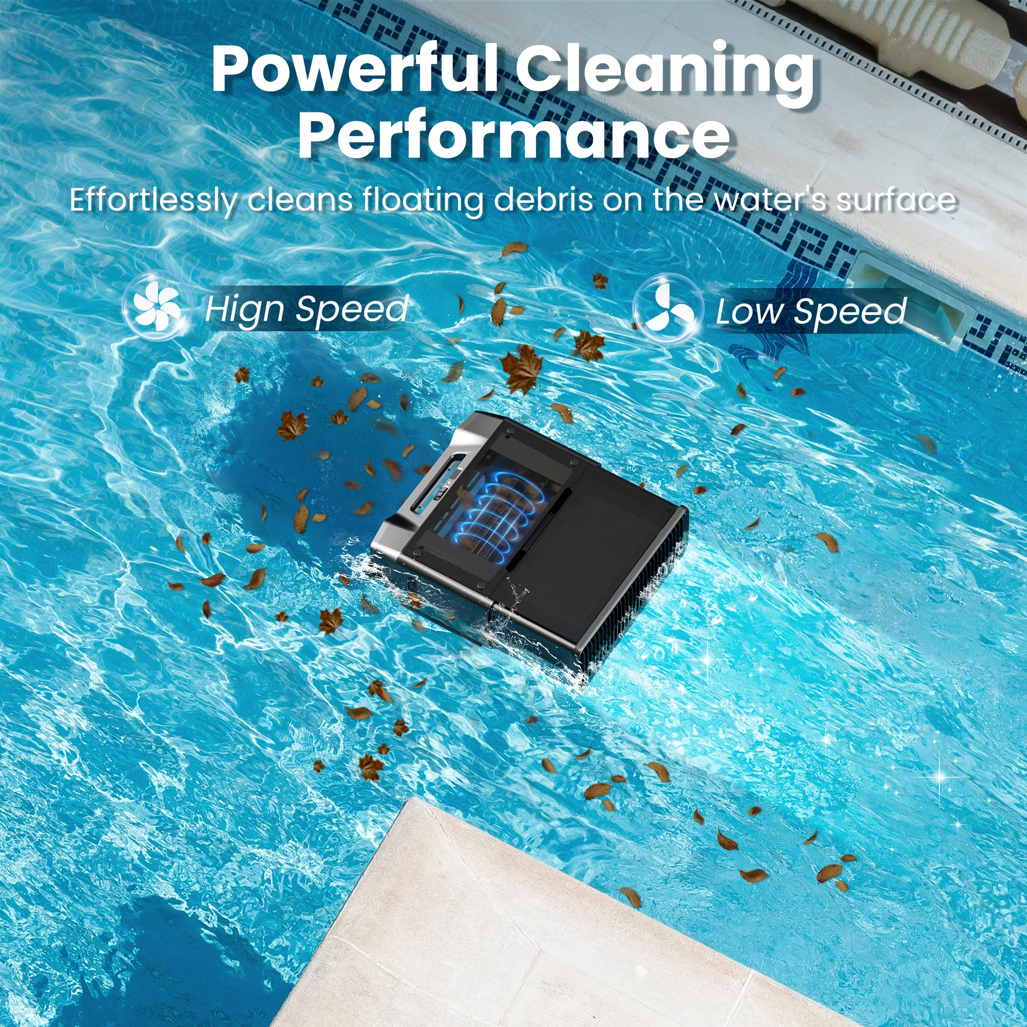 Y80 Solar Robotic Pool Cleaner Cordless Pool Vacuum Remote Control Smart Obstacle Avoidance Auto-Parking Pool Swimming Stuff