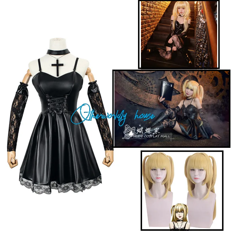 Anime Death Note MisaMisa Cosplay Costume Black Sexy Dress Outfit Skirt Set Halloween Christmas Party Clothes