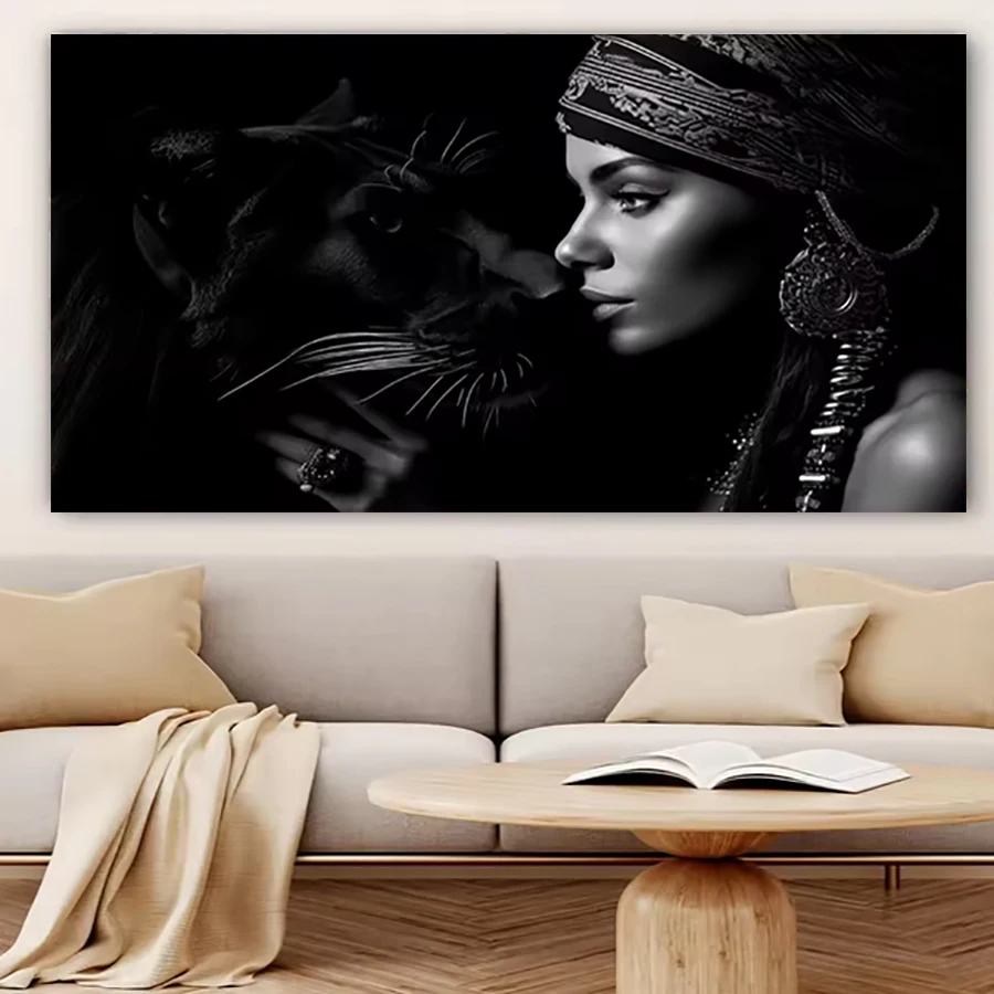 

Большой размер Черная Пантера и Африканская женщина Алмазная картина Алмазная мозаика 5D Алмазная вышивка Набор для вышивки крестом Искусство Домашний декор