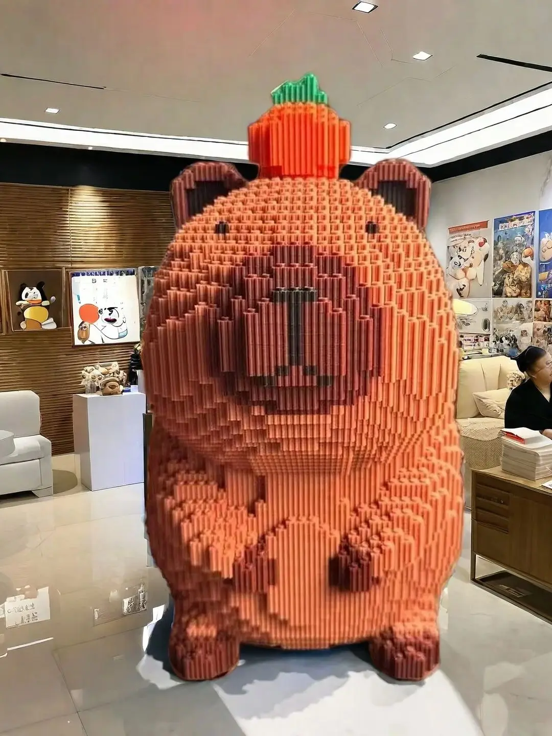 

7300 particles super large capybara building blocks 32CM high capybara three-dimensional ornaments adult educational assembly to