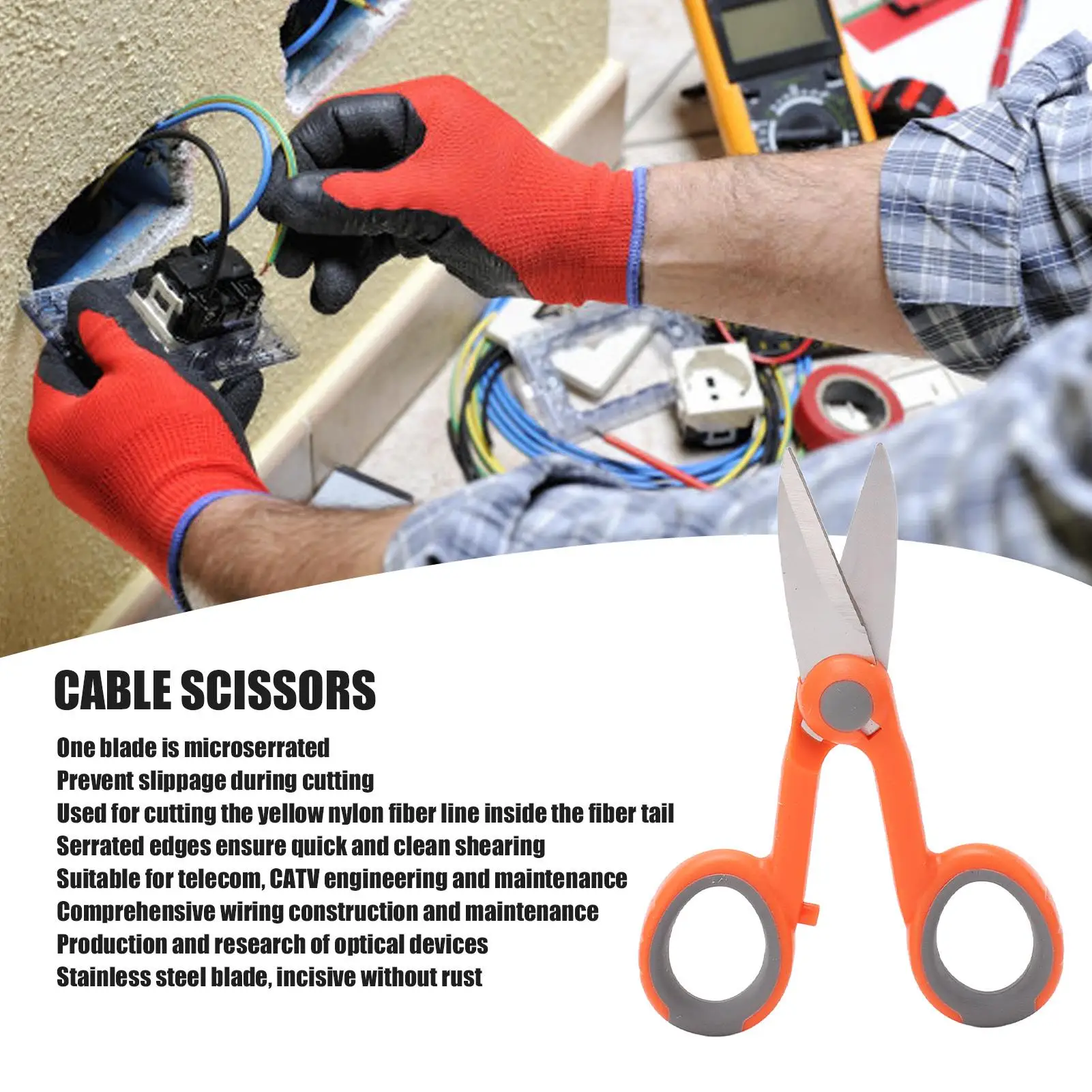 Ergonomic for electrician Scissors  Cleaver for integrated Wiring - Tool for Electricians