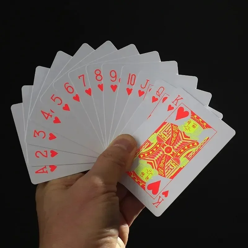 Fluorescent PVC Playing Cards Magic Waterproof Poker Glow In The Dark Bar Party KTV Plastic Professional Poker Cards E56D Profes