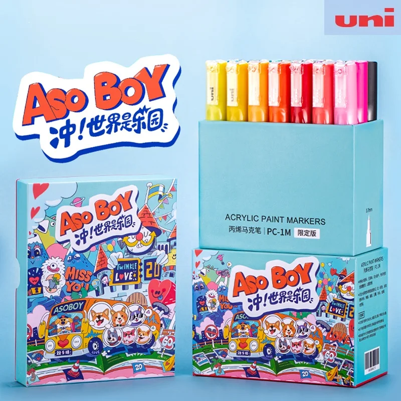 uni Posca Markers Colors Theme Acrylic Paint Pens Set ,PC-1M/3M/5M Painting Coloring Children's Non-toxic Waterproof Paintbrush