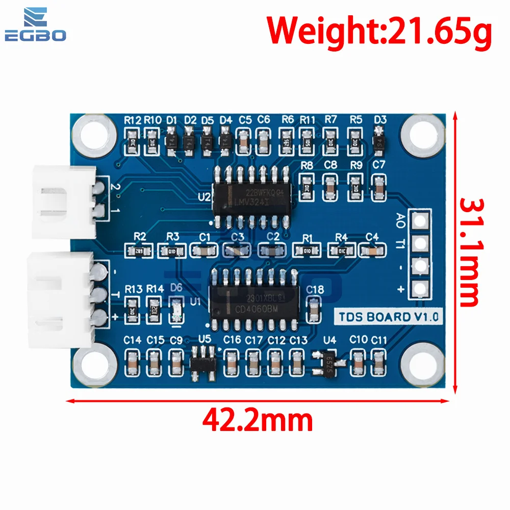 TDS Sensor Module Dissolved Solids Analog Signal Soluble Solid Water Quality Detection DS18B20 Temperature for Arduino 51/STM32