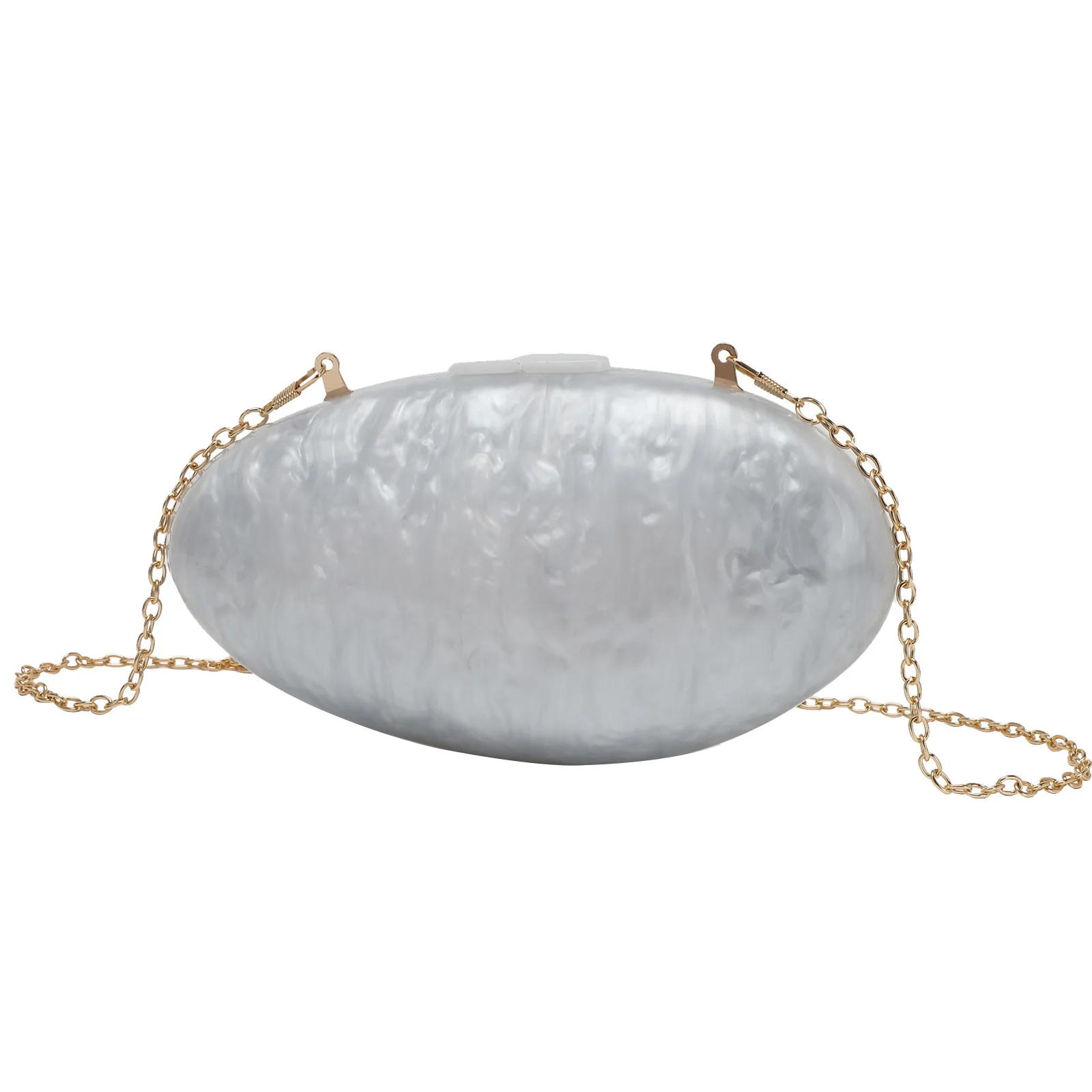 

Women's Dinner Bag Oval Shell Goose Egg Acrylic Fashion Evening Chain Single Shoulder Oblique Span Bag Bolsos De Mujer Tendencia