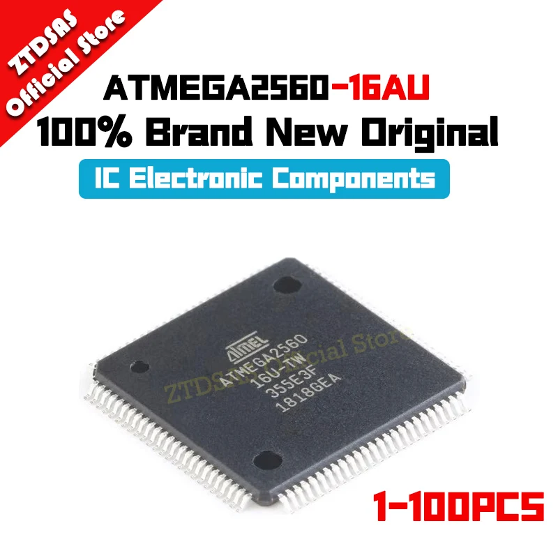 1-100PCS New Original ATMEGA2560-16AU ATMEGA2560-16 ATMEGA2560 ATMEGA IC MCU TQFP-100