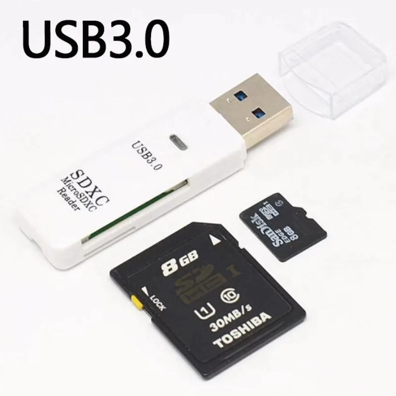 USB 3.0 Micro SD/SD Card Reader - Plug - and - Play. Dual - slot Design Allows for Easy Switching Between Cards