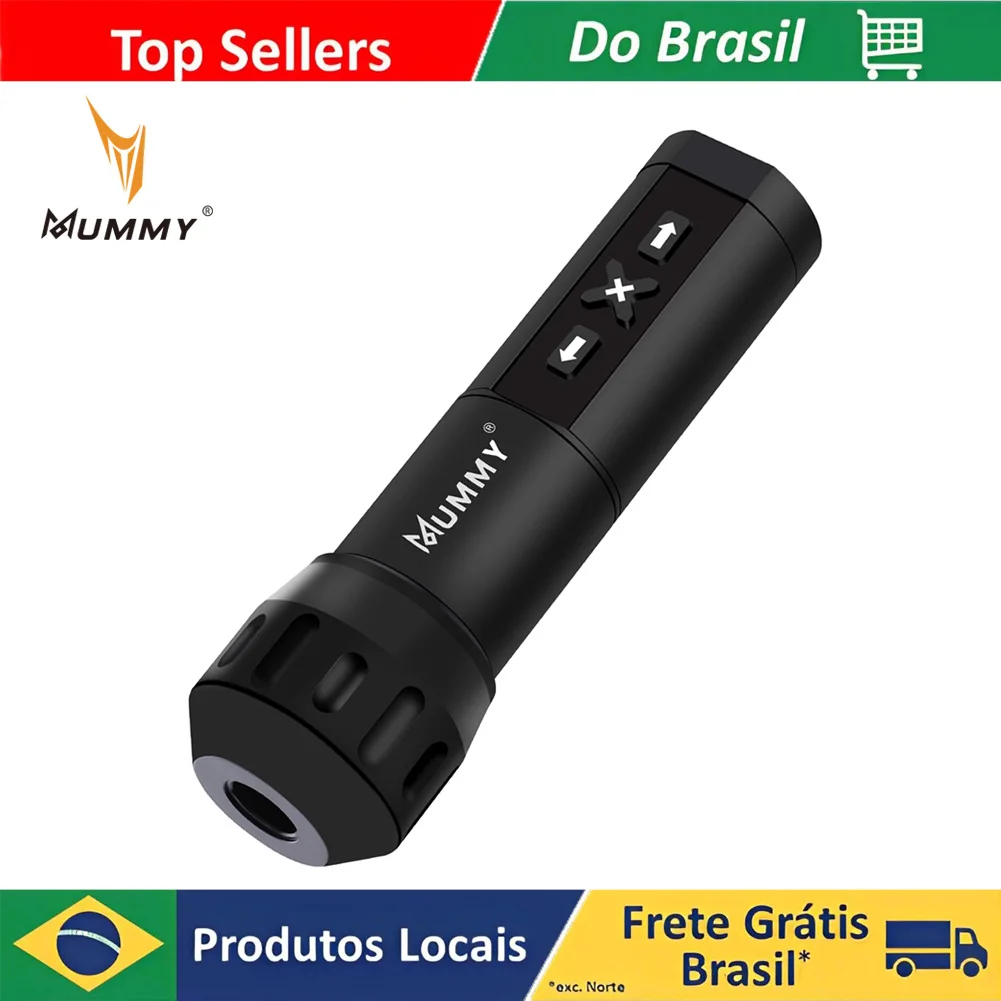 Máquina de tatuagem sem fio LED display digital múmia 2200 mah bateria caneta de tatuagem potente motor rotativo para forro e sombreador