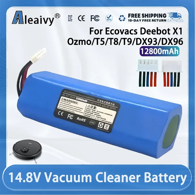 

14.8V 12800mAh Original Battery for Ecovacs Deebot X1 Ozmo/T5/T8/T9/DX93/DX96 Robotic Vacuum Cleaner Replacement Part