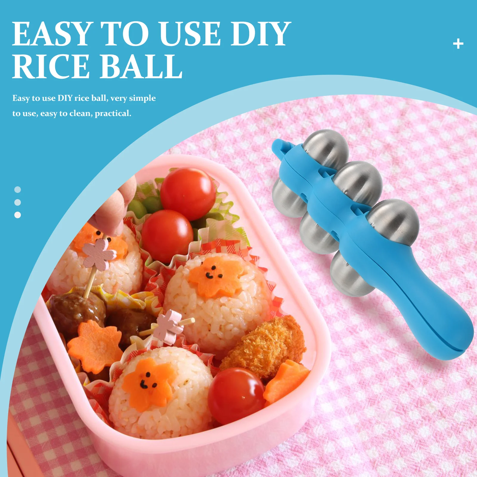 

Rice Ball Mold Molder Maker Shake Molds Shaker Tools for Kids Steel Onigiri Silicone Musubi Kit Seaweed
